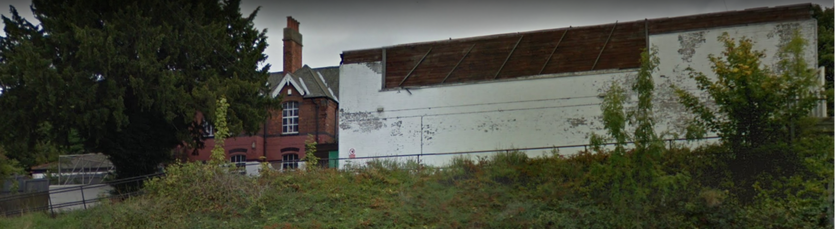 View of the front of Gedling station from Shearing Hill